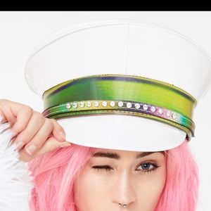 Captain baddie patent leather hat